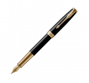  Stilou Parker Sonnet Royal Deep Black Lacquer GT personalizat